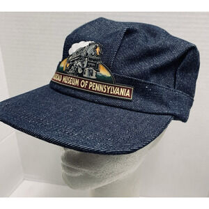 Railroad Museum of Pennsylvania Conductor Hat Denim Made in USA Snapback Unworn